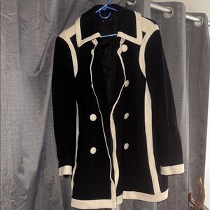 INC International Concepts Black and White Pea Coat